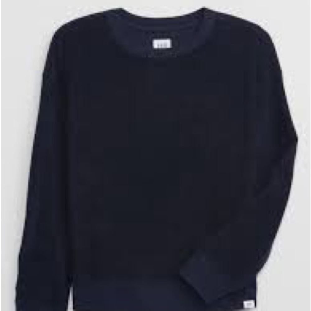 GAP terry cloth navy crew neck sweater